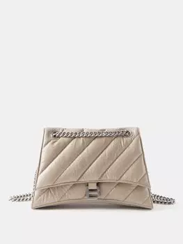 Сумка на плечо crush среднего размера из мятой кожи Balenciaga, бежевый