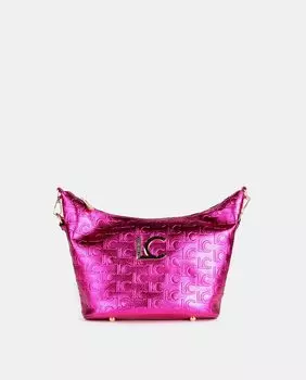 Сумка на плечо цвета фуксии с гравировкой монограммы Lola Casademunt, фуксия