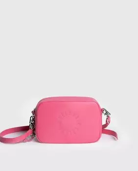 Сумка на плечо цвета фуксия с ручкой в виде цепочки и серебряной застежкой-молнией Kalk, розовый