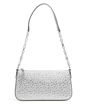 Сумка на плечо Empire из матовой кожи, мелкозернистая кожа Michael Kors, серебряный