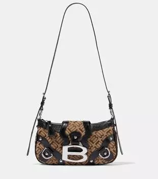 Сумка на плечо Essex Small из жаккарда Balenciaga, цвет ebony/beige/black