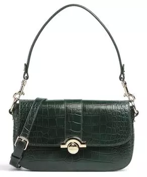Сумка на плечо Exotic Croco из тисненой воловьей кожи. Lancaster, зеленый