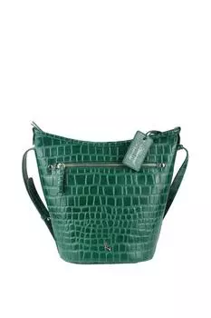 Сумка на плечо Expression из натуральной кожи с тиснением под крокодила Ashwood Leather, зеленый