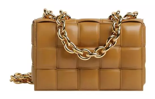 Сумка на плечо Intreccio с мягкой подкладкой и кассетой, карамельный цвет Bottega Veneta