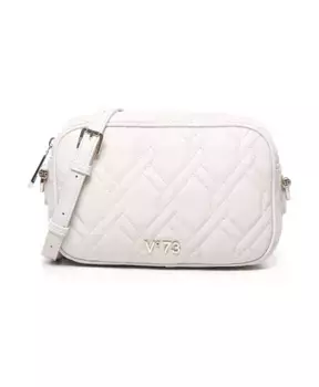 Сумка на плечо из экокожи кремового цвета на молнии. V73, белый