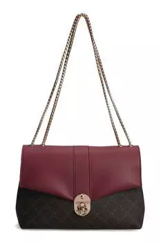 Сумка на плечо из экокожи с логотипом Lucky Bees, бургундия