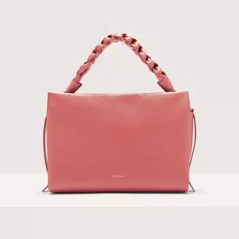 Сумка на плечо из блестящей кожи с тиснением козы Coccinelle BOHEME SHINY GOAT MEDIUM, красный