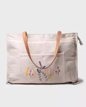 Сумка на плечо из джута и хлопка на молнии Toni Pons, бежевый