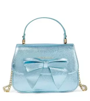 Сумка на плечо из искусственной кожи с бантом Monnalisa, синий