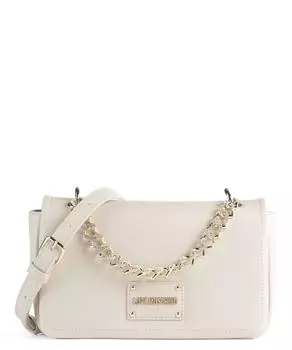 Сумка на плечо из искусственной кожи со стразами и цепочкой в форме сердца Love Moschino, бежевый