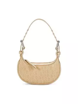 Сумка на плечо из кожи с тиснением под крокодила By Far, бежевый