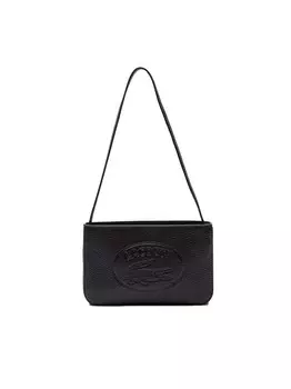 Сумка на плечо из крокодиловой кожи Lacoste, черный