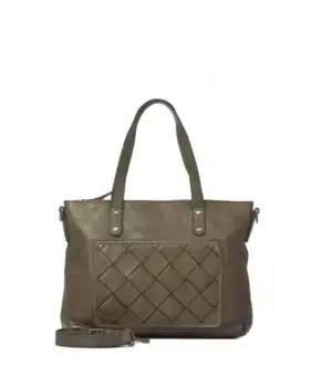 Сумка на плечо из мытой кожи цвета хаки The Bagging Co