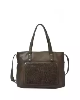 Сумка на плечо из мытой кожи цвета хаки The Bagging Co, цвет Kaki