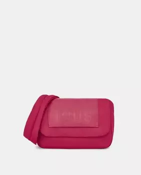 Сумка на плечо из переработанного материала цвета фуксии с магнитной кнопкой Tous, фуксия