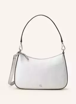 Сумка на плечо из сафьяновой кожи danni 26 Lauren Ralph Lauren, серебряный