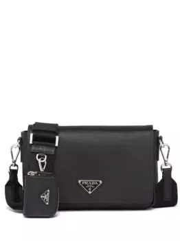 Сумка на плечо из сафьяновой кожи Prada, черный