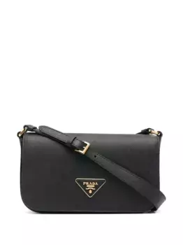 Сумка на плечо из сафьяновой кожи Prada, черный