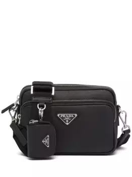 Сумка на плечо из сафьяновой кожи Prada, черный