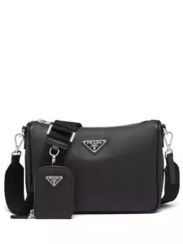 Сумка на плечо из сафьяновой кожи Prada, черный
