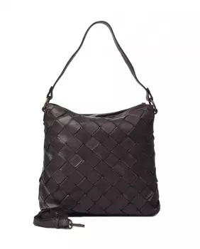 Сумка на плечо из стираной кожи серого цвета The Bagging Co, серый