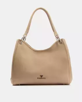 Сумка на плечо из темно-серой кожи с помпой Farrutx, цвет Topo