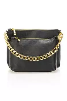 Сумка на плечо из тисненой кожи Massimo Castelli, черный