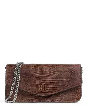 Сумка на плечо из тисненой яловой кожи Lauren Ralph Lauren, коричневый
