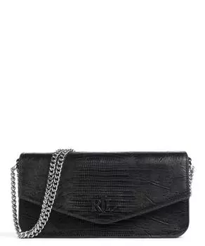 Сумка на плечо из тисненой яловой кожи Lauren Ralph Lauren, черный