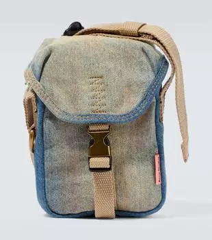 Сумка на плечо из выбеленного денима Acne Studios, синий