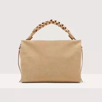 Сумка на плечо из замши и зерненой кожи Coccinelle BOHEME SUEDE BIMATERIAL MEDIUM, бежевый