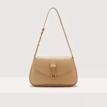 Сумка на плечо из зерненой кожи Coccinelle HIMMA MEDIUM, бежевый