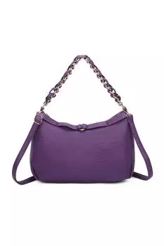 Сумка на плечо Kara из искусственной кожи с завязывающим ремнем и цепочкой Fontanella Fashion, фиолетовый