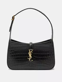 Сумка на плечо le 5 7 из кожи с тиснением под крокодила Saint Laurent, черный
