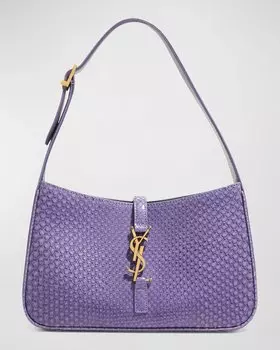 Сумка на плечо Le 5 A 7 YSL цвета питона Saint Laurent, цвет Light Eggplant