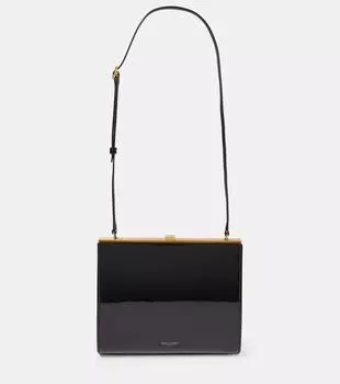 Сумка на плечо le anne-marie из лакированной кожи Saint Laurent, черный