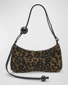 Сумка на плечо Le Bisou с жемчужным леопардовым принтом Jacquemus, цвет Print Leopard Brown