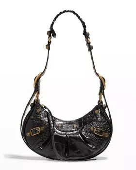 Сумка на плечо Le Cagole XS с тиснением под крокодила Balenciaga