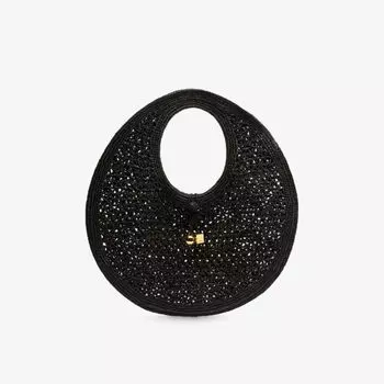 Сумка на плечо Le rond spiaggia из рафии Jacquemus, черный