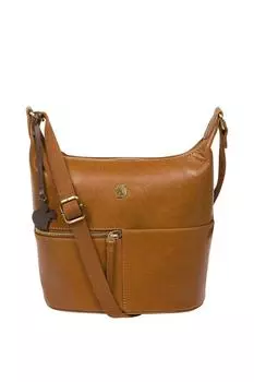 Сумка на плечо 'Little Kristin' из кожи сливового цвета Conkca London, коричневый