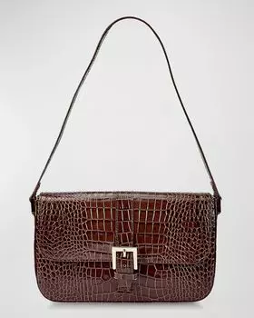 Сумка на плечо Margot Mock из крокодиловой кожи Gigi New York, цвет Walnut
