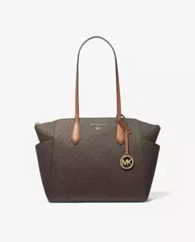 Сумка на плечо Marilyn Tote с принтом Michael Michael Kors, темно-коричневый