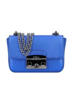 Сумка на плечо Metropolis Mini Bag кожаная 16 см FURLA, цвет Blu Cobalto