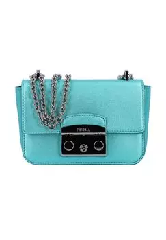 Сумка на плечо Metropolis Mini Bag кожаная 16 см FURLA, цвет Zefiro