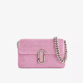 Сумка на плечо mini плечо, украшенная кристаллами Marc Jacobs, розовый