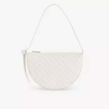 Сумка на плечо Moon из кожи с узором интреччато Bottega Veneta, желтый