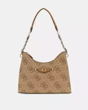 Сумка на плечо на молнии и короткой ручке Guess, бежевый