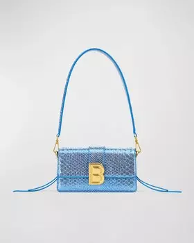 Сумка на плечо Nia металлик с тиснением змеи Brandon Blackwood, цвет Metallic Blue