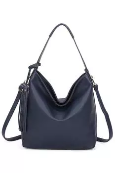 Сумка на плечо Okii из искусственной кожи с кисточками Fontanella Fashion, синий
