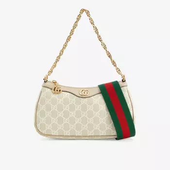Сумка на плечо Ophidia из холщовой ткани с покрытием Gucci, бежевый
